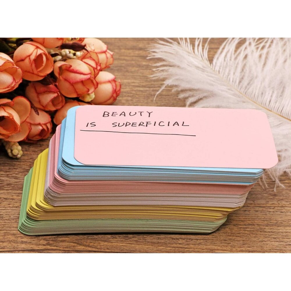 100PCS Small Blank Paper Message Note Business Cards Double-Sided Mini Greeting - Picture 5 of 6